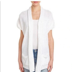 Calypso St. Barth open front knit sweater cardigan sleeveless white oversized